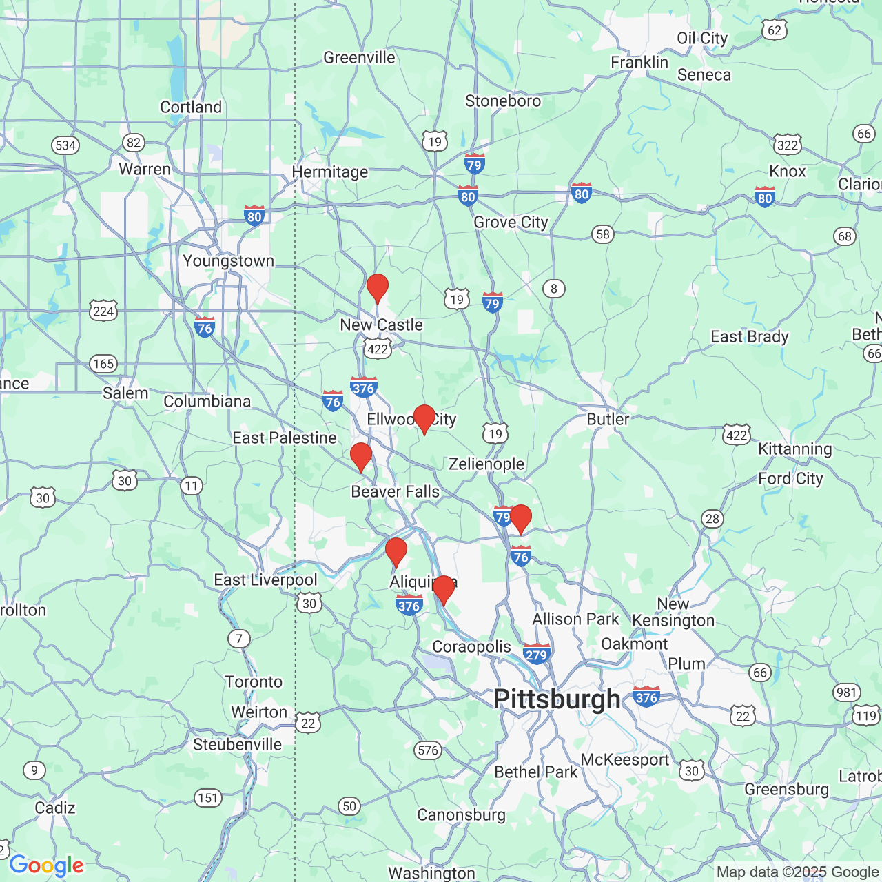 Google map image of our locations